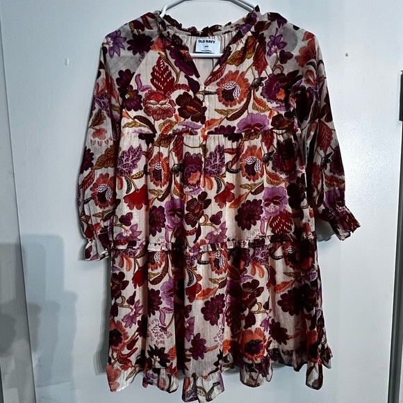 NWT Old Navy Girls Floral Sheer w Liner  Dress. Size Medium (8) - Picture 3 of 8